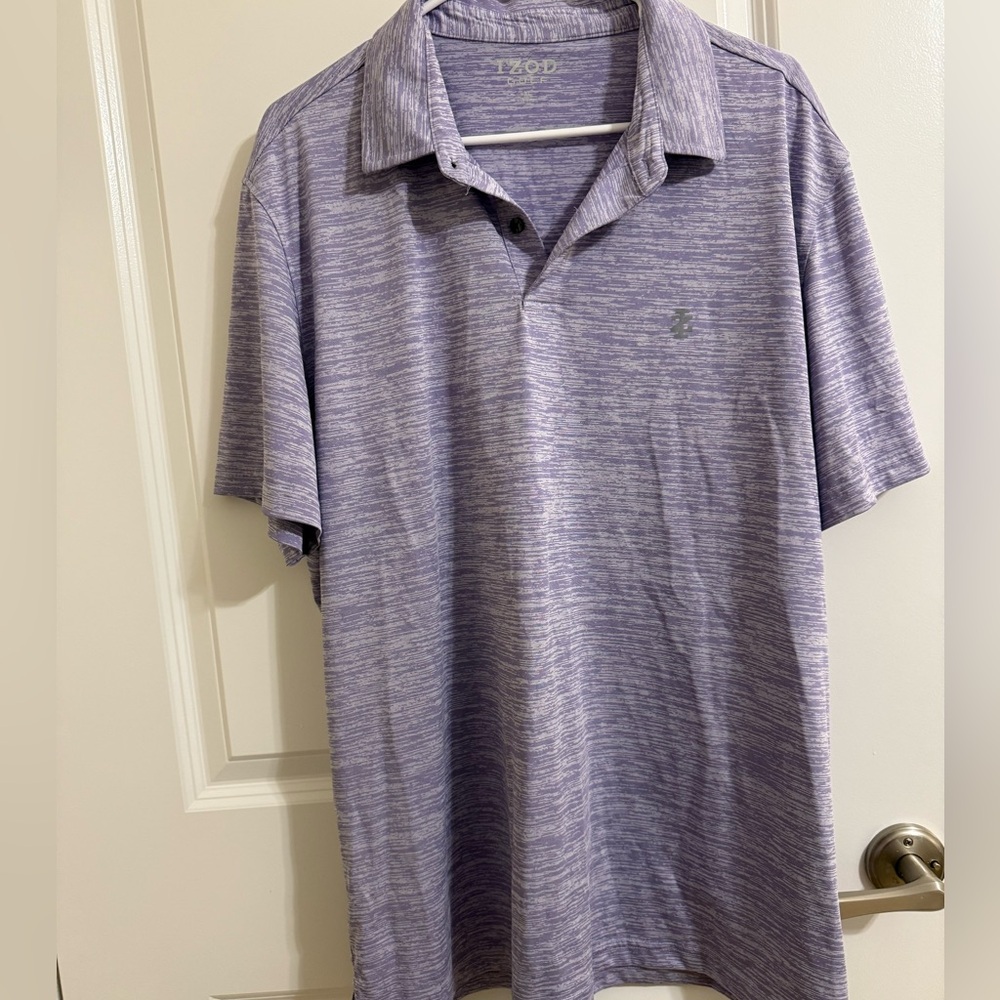 NWOT Izod Men's Heathered Purple Golf Polo Shirt